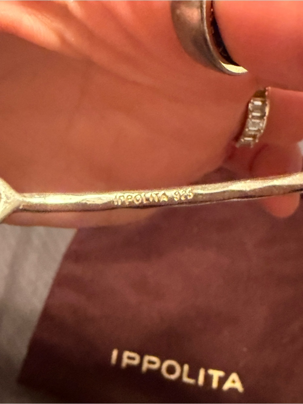 Ippolita Silver Bangle with White Stone Accents - Picture 5 of 5